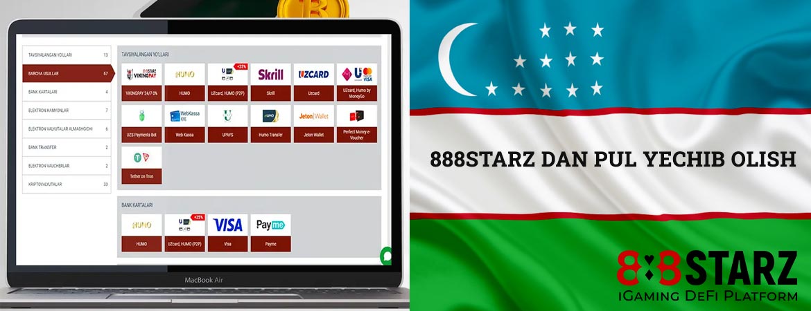888STARZ UZ’dan mablag‘ni qanday yechish mumkin. 